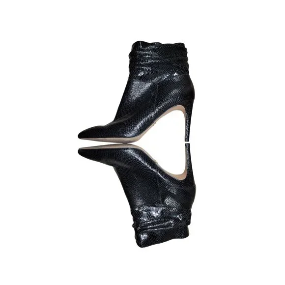 XOXO Womens Taylor Black Snake Print Ankle Boots - Women's 8 - Picture 4 of 10